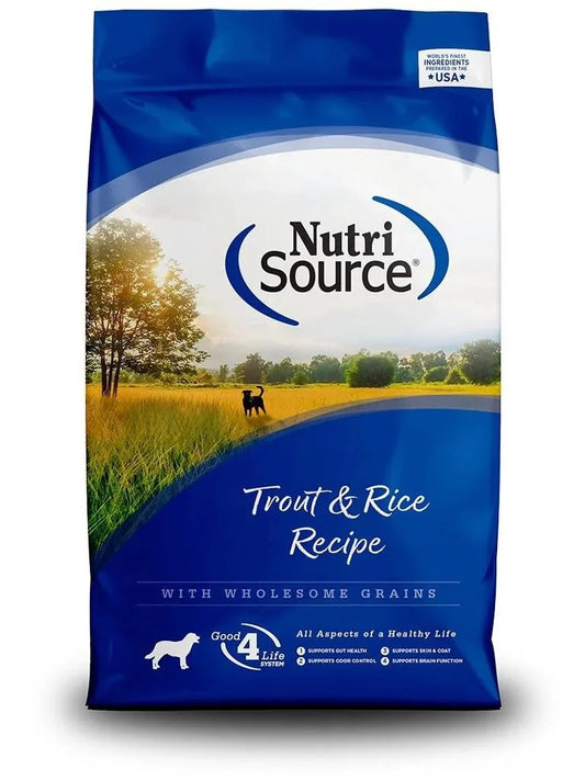 NutriSource Trout & Rice Recipe with Wholesome Grains Dog Food - 4LB
