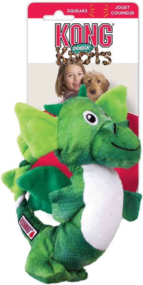KONG - Dragon Knots - Internal Knotted Ropes and Minimal Stuffing for Less Mess - For Medium/Large Dogs