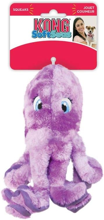 Kong SoftSeas Octopus - Super Soft Plush for Cuddling or Indoor Play - Small