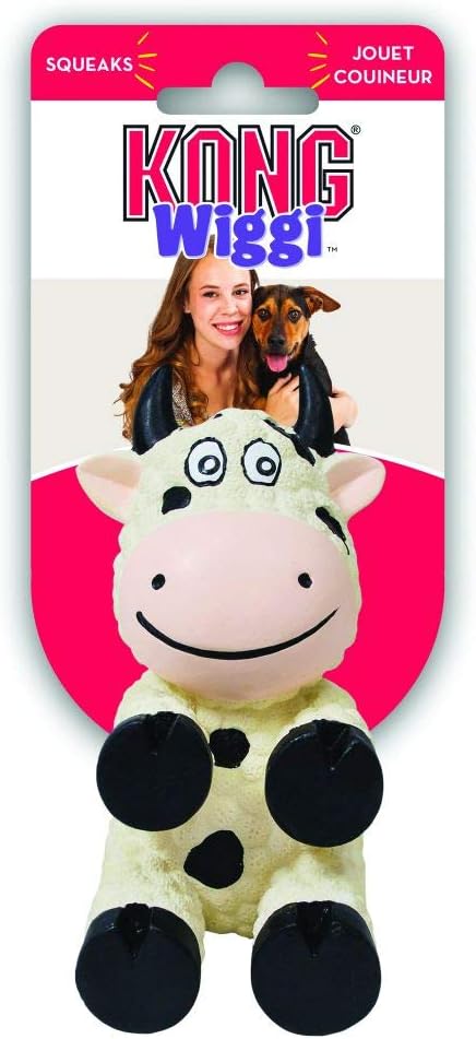 KONG Wiggi Cow Dog Toy, Small