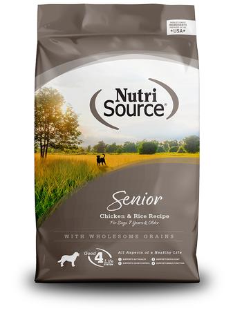 NutriSource Senior Chicken & Rice Recipe with Wholesome Grains Dog Food - 4LB