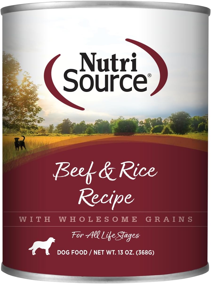 NutriSource Wet Dog Food, Beef and Rice, 13 Ounce