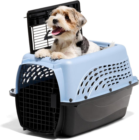 Petmate Two-Door Small Dog Kennel & Cat Kennel, Top Loading or Front Loading Pet Carrier, Made with Recycled Materials, 24 inches in Length For Pets up to 15 Pounds, Made in USA