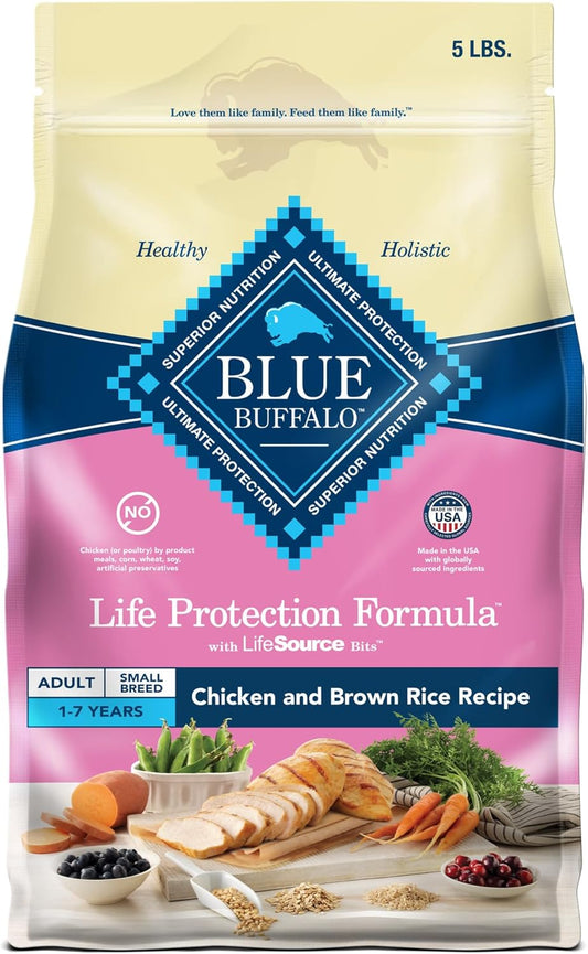 Blue Buffalo Life Protection Formula Adult Small Breed Dry Dog Food, Chicken & Brown Rice Recipe, 5-lb. Bag