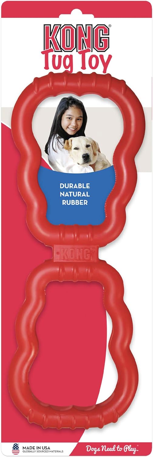 KONG Tug Toy - Dog Supplies for Tug of War - Natural Rubber Dog Toy for Outdoor & Indoor Playtime - for Medium/Large Dogs