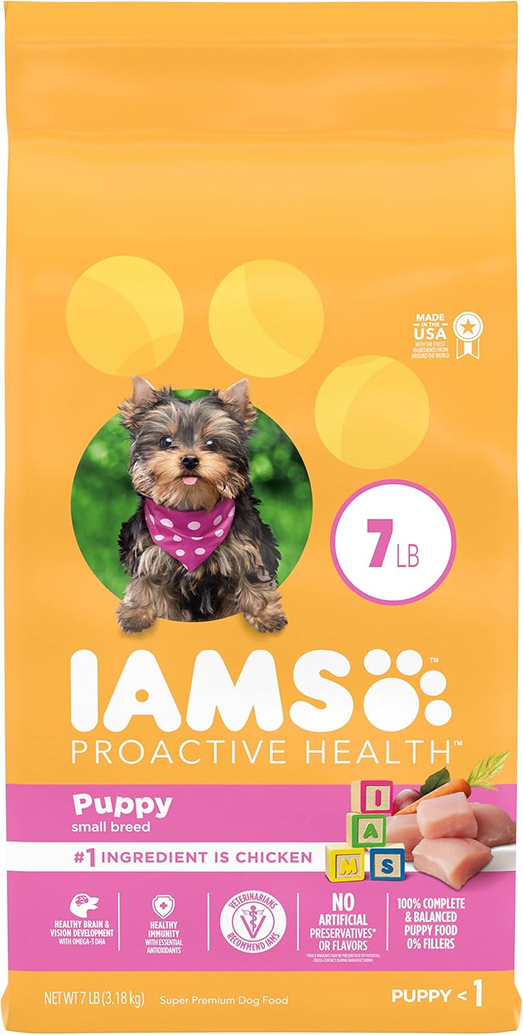 IAMS Proactive Health Smart Puppy Small Breed Dry Dog Food with Real Chicken, 7 lb. Bag