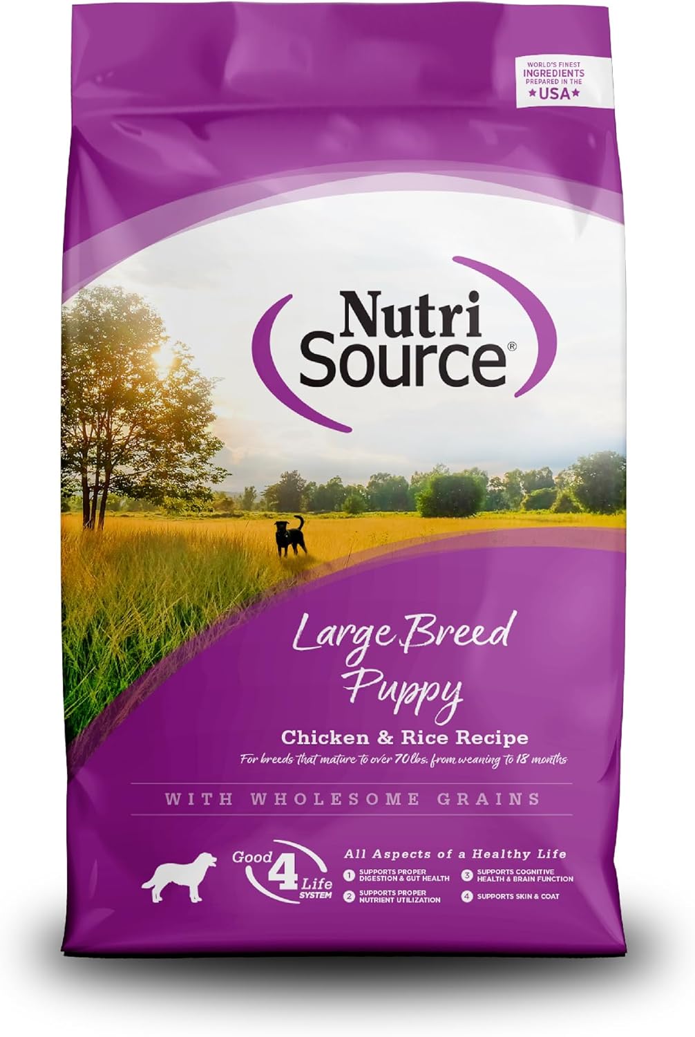 NutriSource Puppy Food for Large Breeds, Chicken and Rice, 12LB
