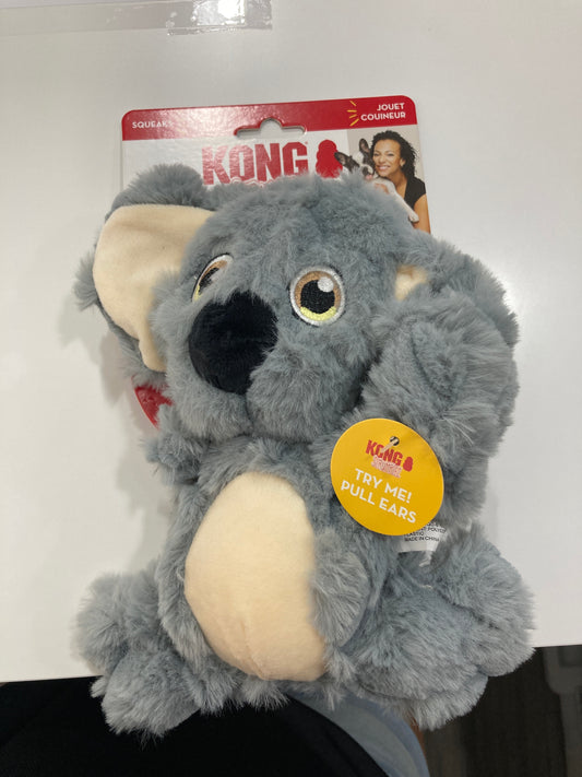 KONG Scrumplez Dog Toy - Soft Plush Squeaker Toy for Interactive Play, Stuffed with Extra-Squeaky Fun, Durable and Engaging for Dogs (Gray Koala)
