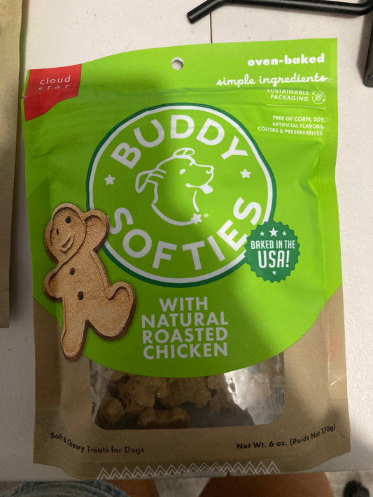 Buddy Softies Biscuits Roasted Chicken Flavor 6 Oz Soft & Chewy Treats for Dogs
