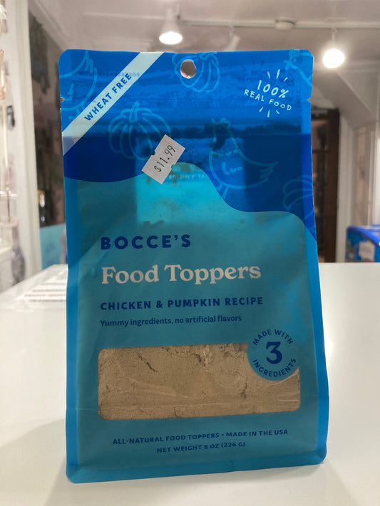 Bocce's Bakery Chicken & Pumpkin Dog Food Toppers, All-Natural Wheat-Free Dog Food Topper, Made with Real Ingredients, Baked in USA, 8 oz