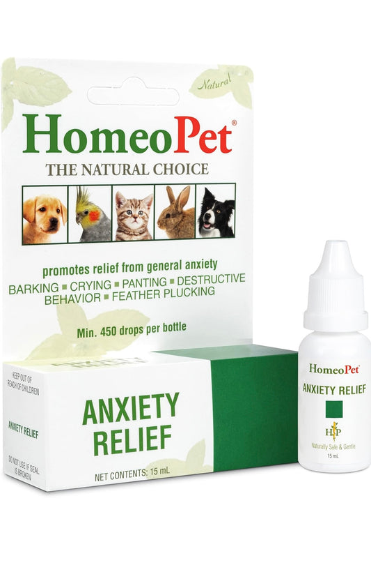 HomeoPet Anxiety Relief Medicine for Pets, Natural Anxiety Relief for Dogs and Cats, Cat and Dog Calming Medicine, 15 Milliliters