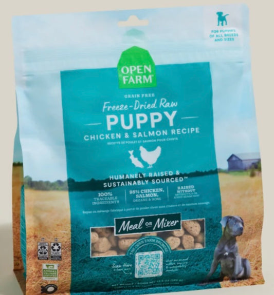Open Farm Chicken & Salmon Freeze Dried Raw Morsels for Puppies 13.5oz