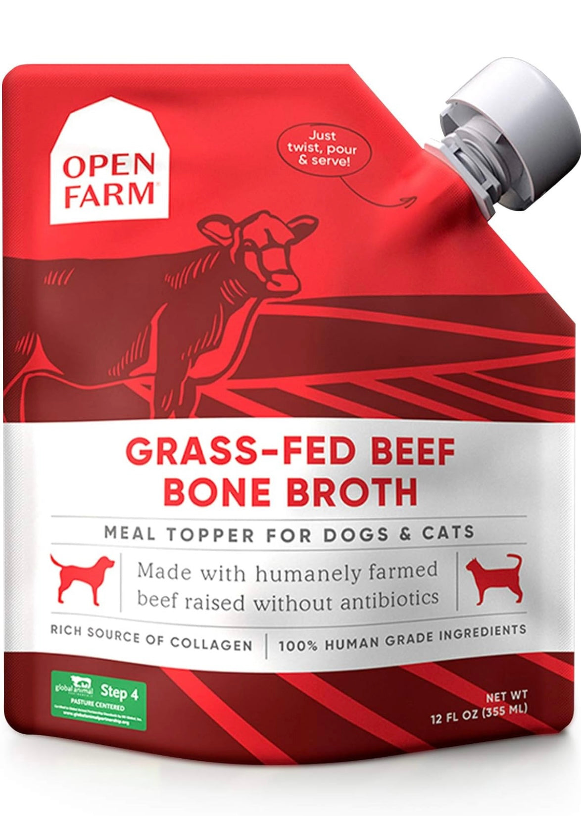 Open Farm Bone Broth, Food Topper for Both Dogs and Cats - 12oz