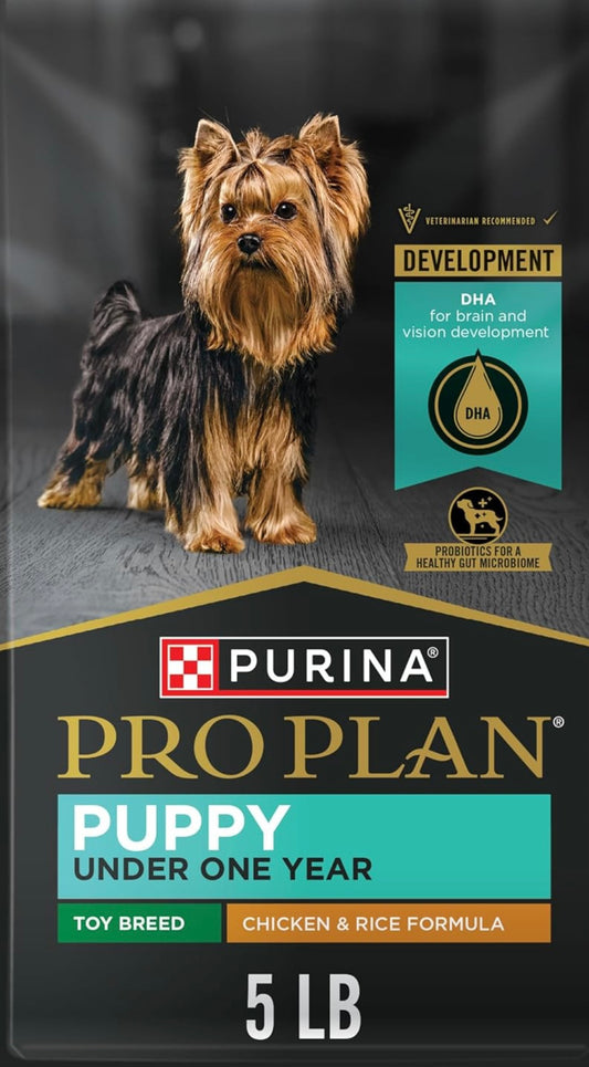 Purina Pro Plan High Protein Toy Breed Puppy Food DHA Chicken and Rice Formula - 5 lb. Bag
