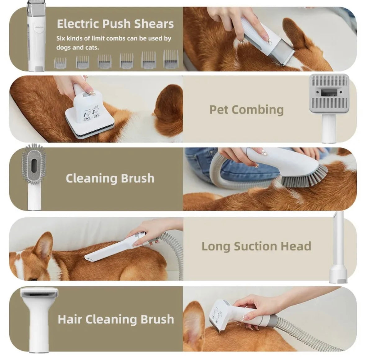 Dog Hair Vacuum & Dog Grooming Kit