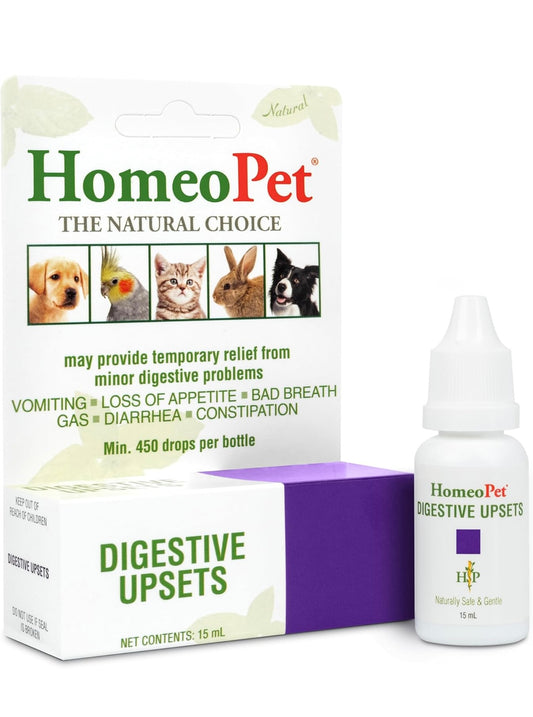 HomeoPet Digestive Upsets, Natural Pet Digestive Support, Digestive Supplement for Dogs, Cats, and Small Pets, 15 Milliliters