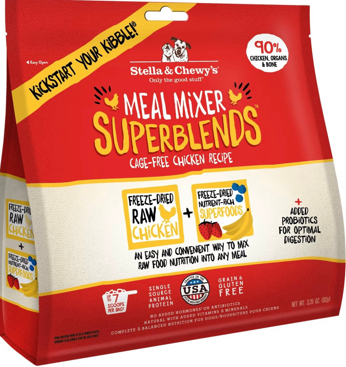 Stella & Chewy's SuperBlends Cage-Free Chicken Recipe Meal Mixers Freeze-Dried Raw Dog Food Topper