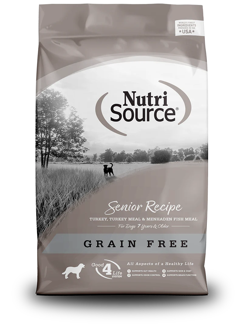 NutriSource, Senior Recipe with Turkey, Grain Free Dry Dog Food, 4lbs