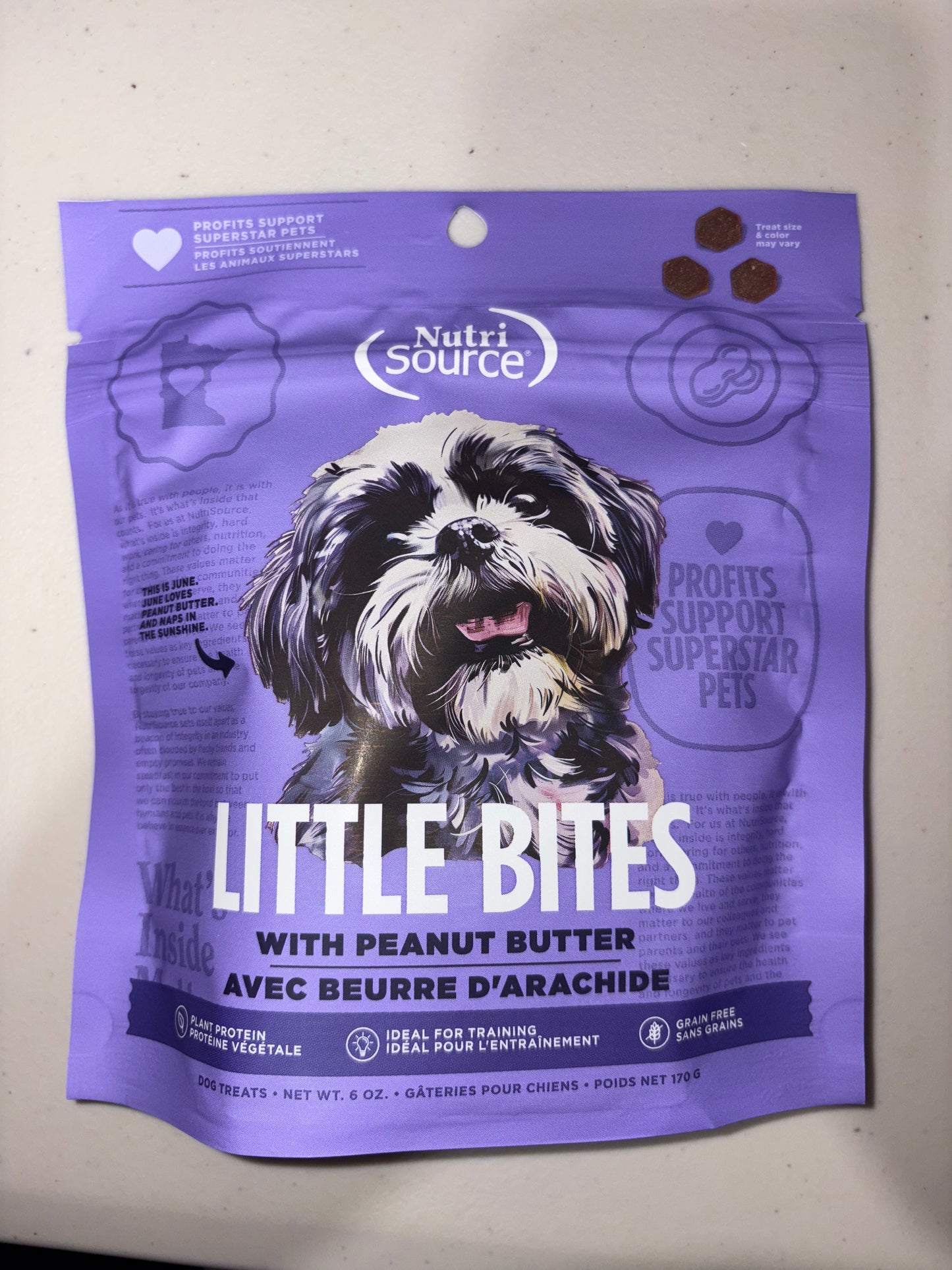 NutriSource Little Bites Peanut Butter Dog Treats 6oz - PACK WITH 03