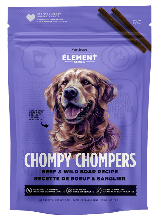 NutriSource Elements Beef & Wild Boar Chompy Chompers Dog Treats 6oz