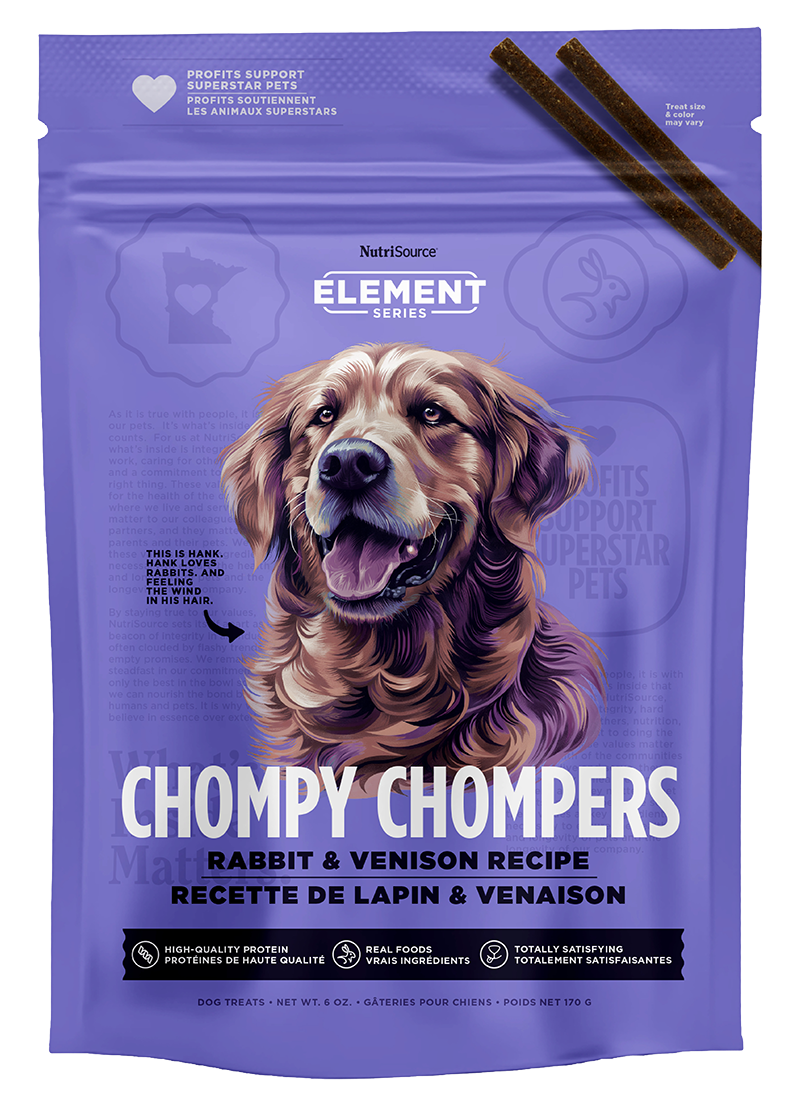 NutriSource Elements Rabbit & Venison Chompy Chompers Dog Treats 6oz