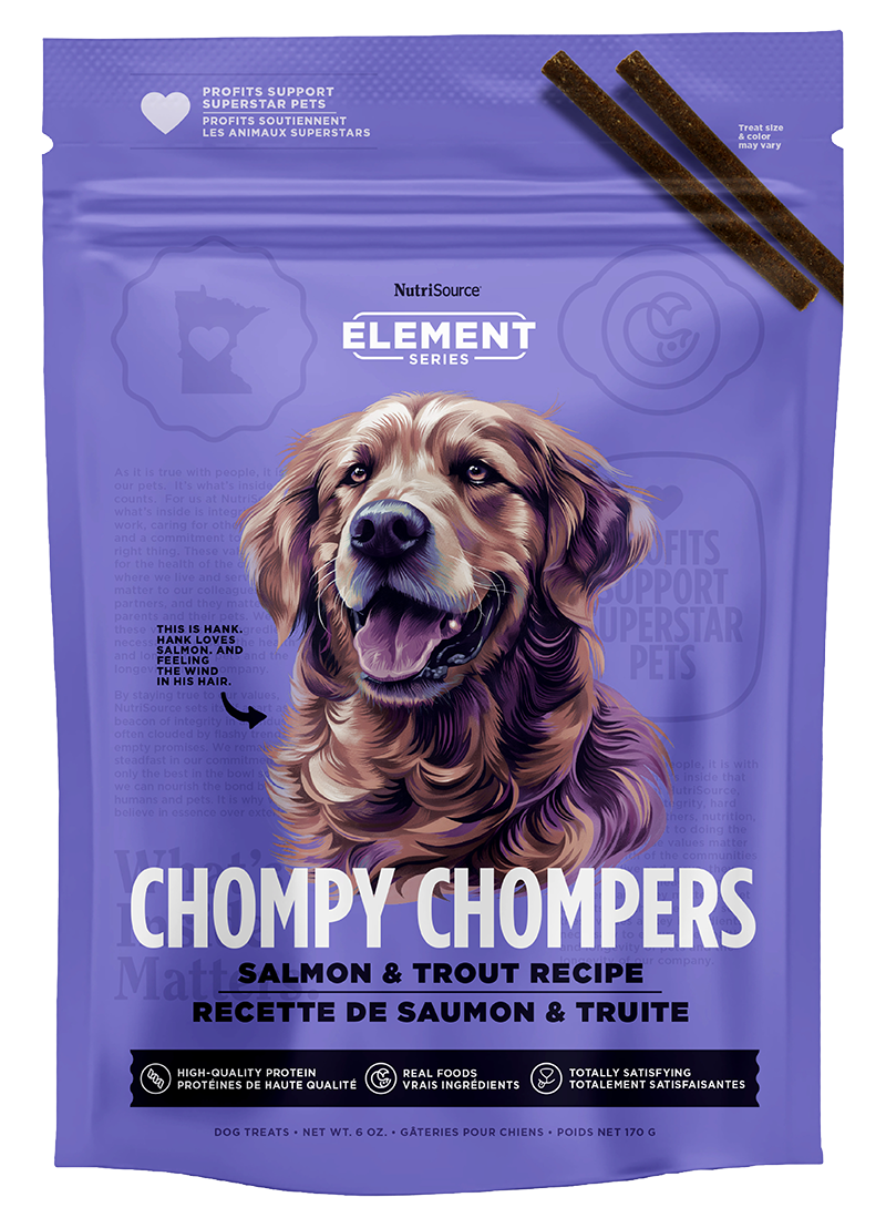 NutriSource Elements Salmon & Trout Chompy Chompers Dog Treats 6oz