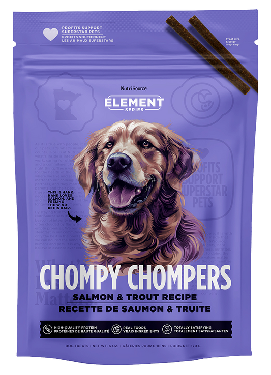 NutriSource Elements Salmon & Trout Chompy Chompers Dog Treats 6oz